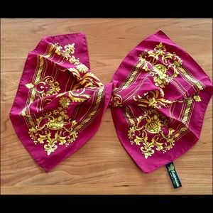 Fattorseta Italian Red & Gold Silk Scarf